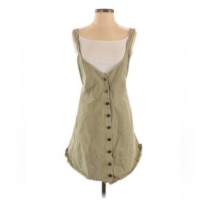 Quez Green Button-Down Sleeveless Dress